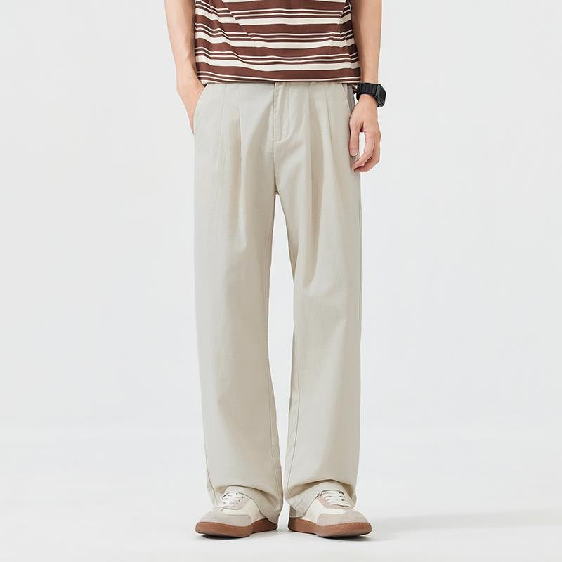 Men's Loose-Fitting Leisure Pants with Elastic Waistband Mune Fashion