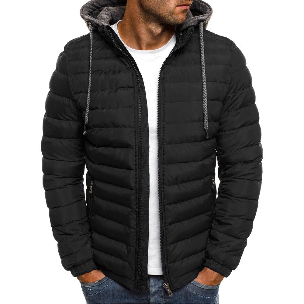Men's nan ultra-light padded jacket with contrasting hood, thermal filling, and elastic cuffs Mune Fashion