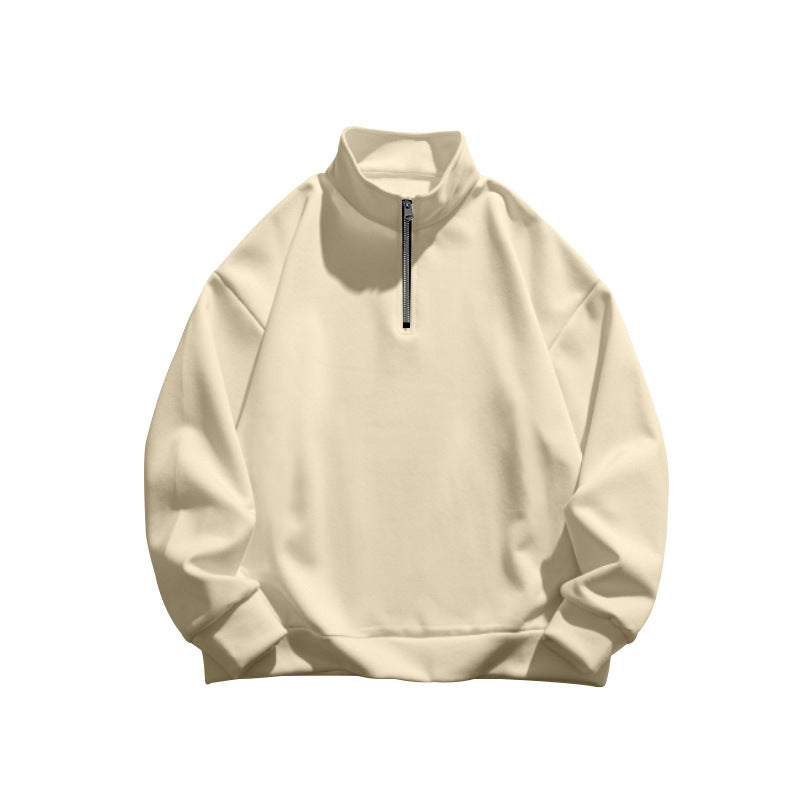 Men's high-collar half-zip sweatshirt with stand-up collar, relaxed oversized fit and ribbed cuffs Mune Fashion