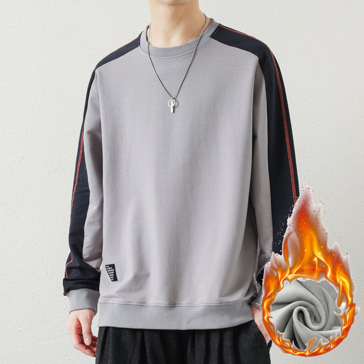 Men's Oversized Sweatshirt with Contrasting Sleeves, Flat Seam Details and Ribbed Cuffs Mune Fashion