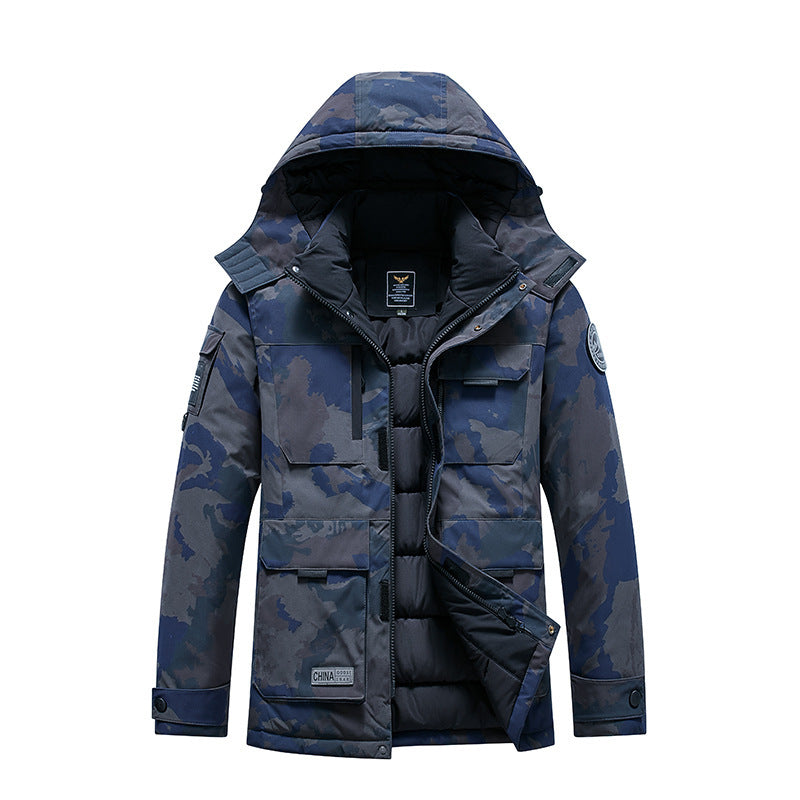 Men's Insulated Field Parka with Hood, Multiple Utility Pockets and Windproof Shell Mune Fashion