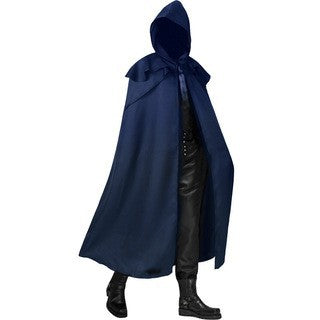 Unisex long hooded cape with wide drape, detachable shoulder cape and concealed tying system Mune Fashion
