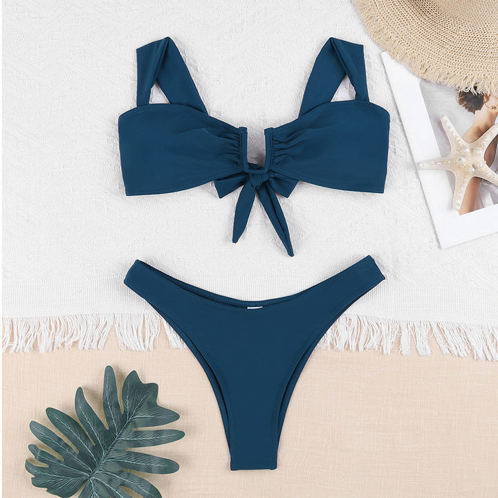 Women's Bikini Set with Playful Knot Design and Floral Print Mune Fashion
