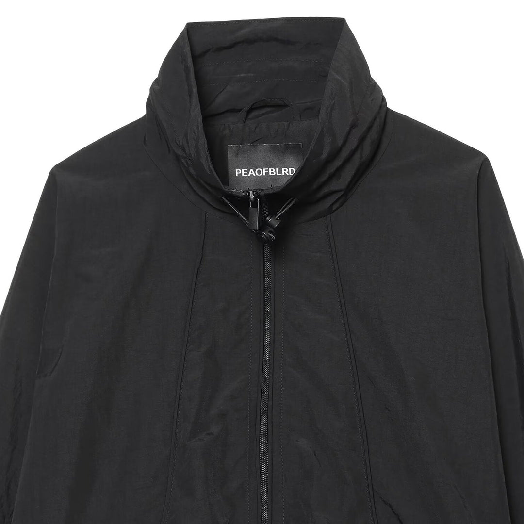 Women's Oversize Bomber Jacket in Cropped Style with High Funnel Neck Mune Fashion