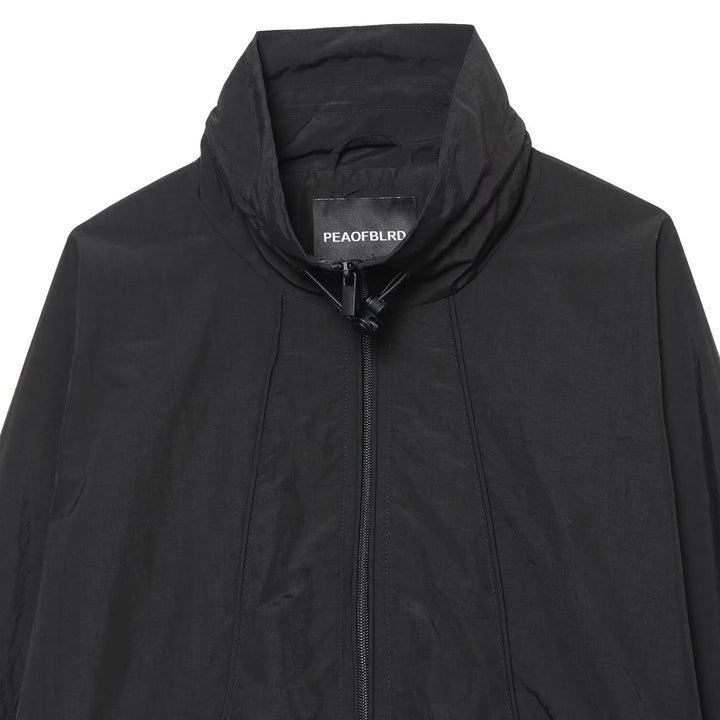 Women's Oversize Bomber Jacket in Cropped Style with High Funnel Neck Mune Fashion