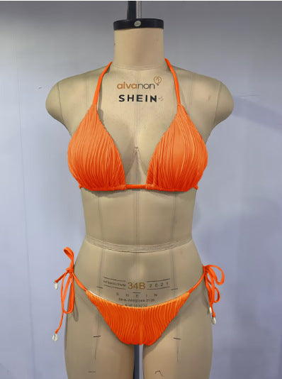 Women Rib Design Bikini with Adjustable Straps Mune Fashion