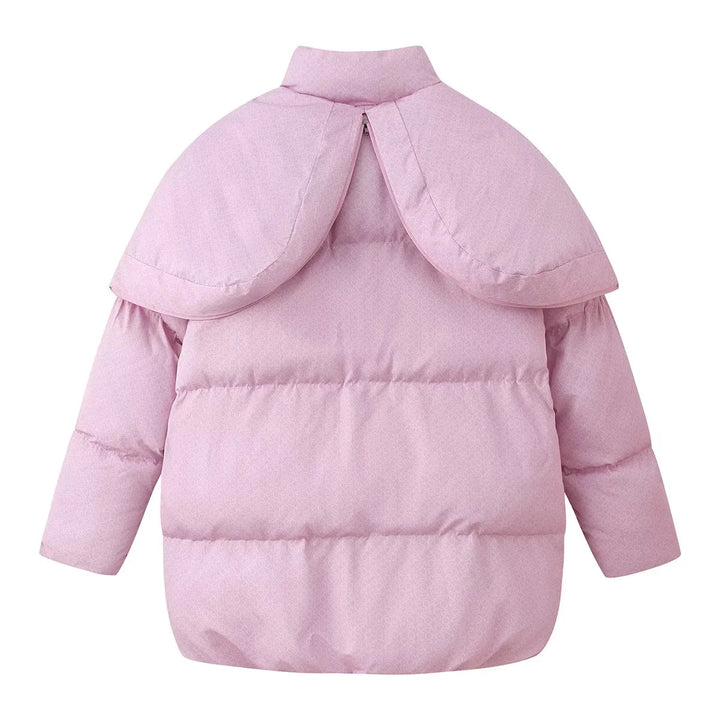 Women's padded oversized quilted coat with hood, thermal insulation and patch pockets Mune Fashion
