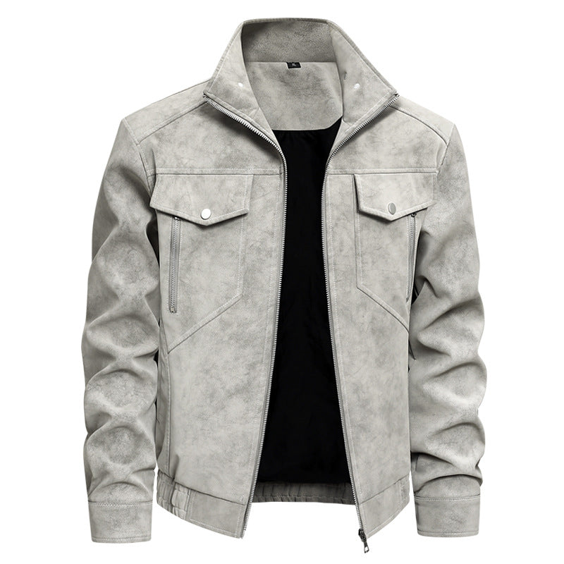 Men's Fashion Faux Leather Jacket with Practical Pockets Mune Fashion
