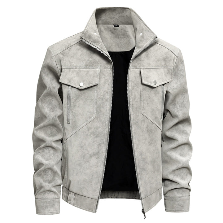 Men's Fashion Faux Leather Jacket with Practical Pockets Mune Fashion