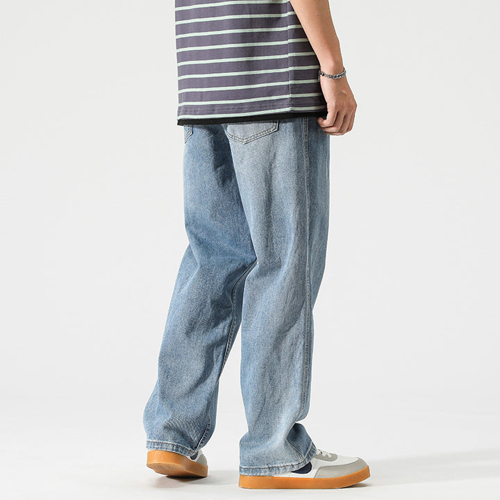 Women's wide tapered denim jeans with mid-rise waist Mune Fashion