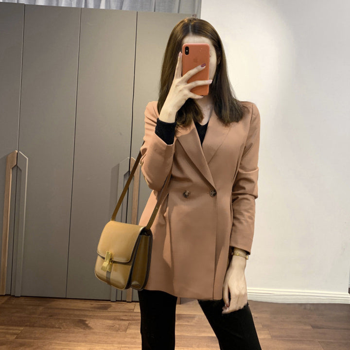 Women Elegant Double Breasted Blazer with Modern Cut Mune Fashion