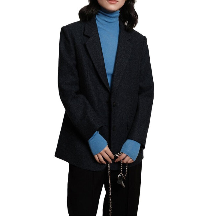 Ladies Elegant Tweed Blazer with Waist Belt Mune Fashion