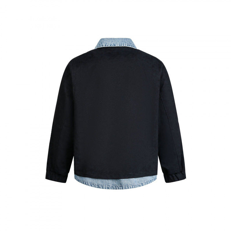 Men's layering jacket with suede look and integrated denim lining Mune Fashion