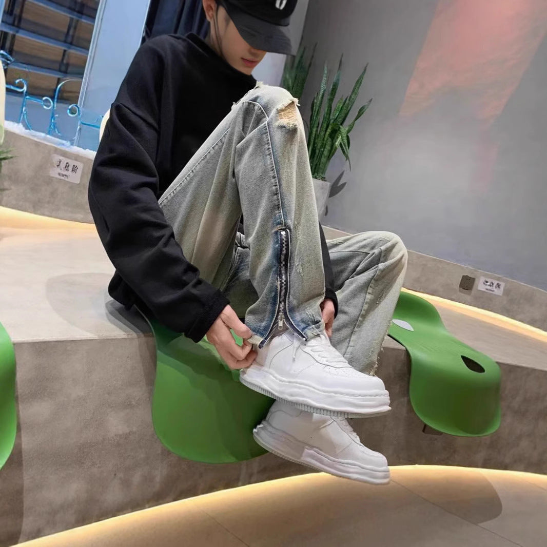 Men's Casual Destroyed Jeans Mune Fashion