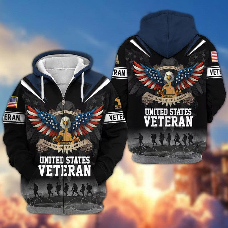 Men's hoodie with American veteran motif Mune Fashion