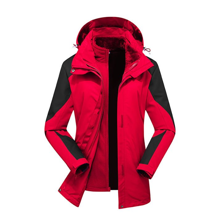 Ladies Modular Softshell Rain Jacket with Removable Fleece Inner Jacket and Adjustable Hood Mune Fashion