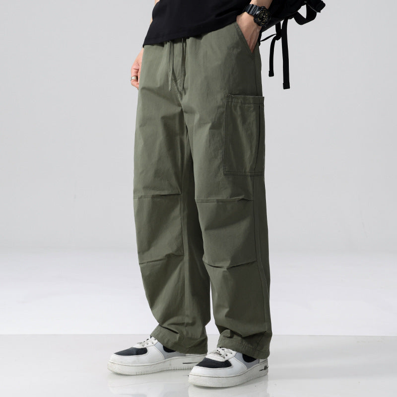 Men's Loose Cargo Pants in Utility Style with Drawstring and Patch Side Pockets Mune Fashion