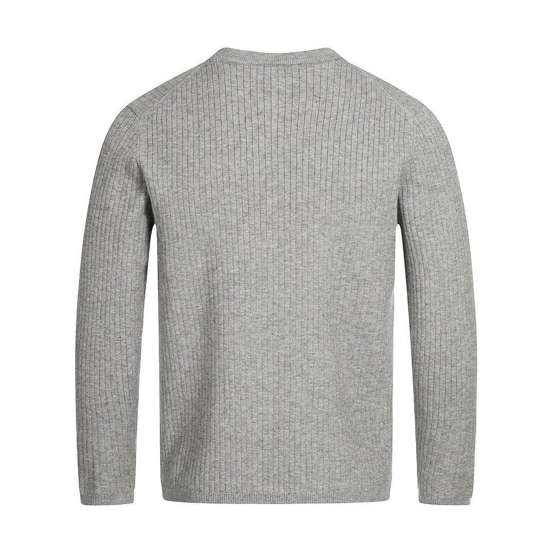 Unisex Rib Knit Half-Zip Sweater with Slim Silhouette and Troyer Collar Mune Fashion