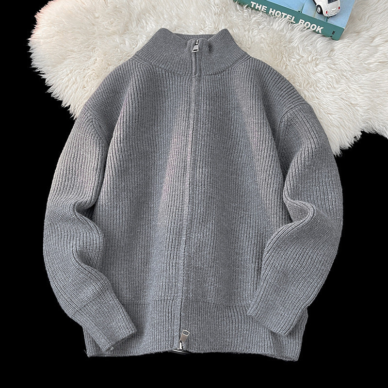 Women Fashionable Knit Sweater with High Collar Mune Fashion