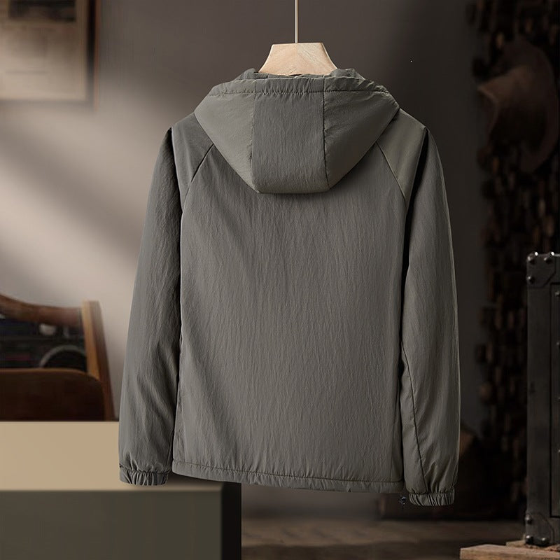 Men's Lightweight Hooded Transition Jacket with Teddy Lining & Wind Resistant Shell Mune Fashion