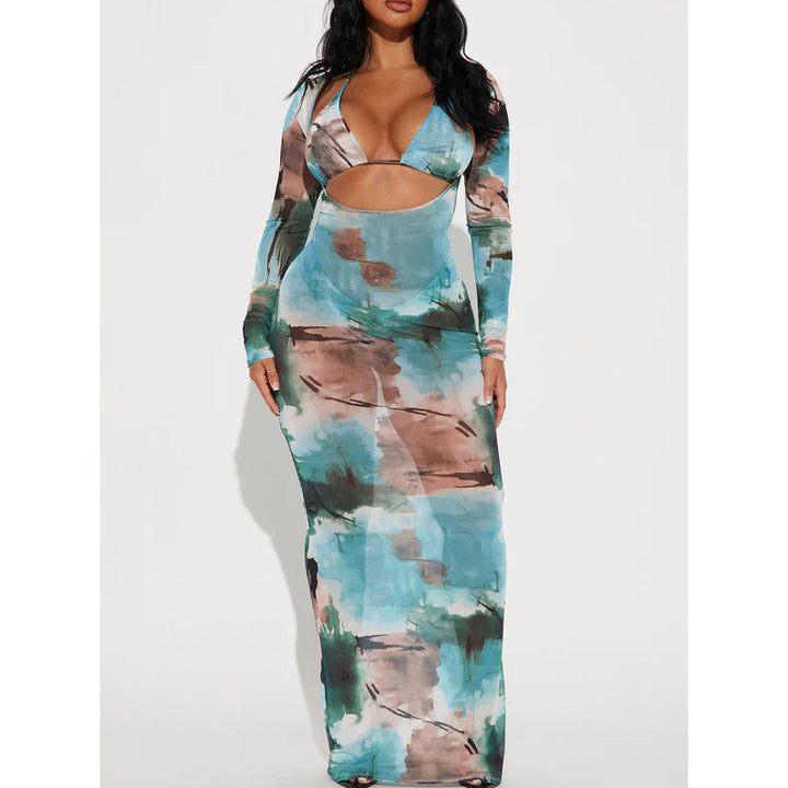 Ladies Maxidress with fruity print and sophisticated cut-out Mune Fashion