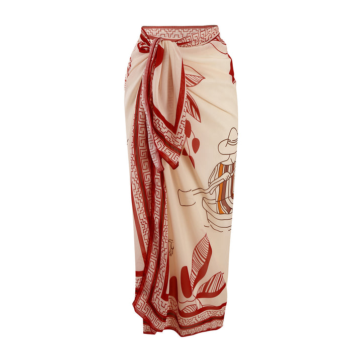 Women's swimsuit with elegant wrap design and floral pareo Mune Fashion