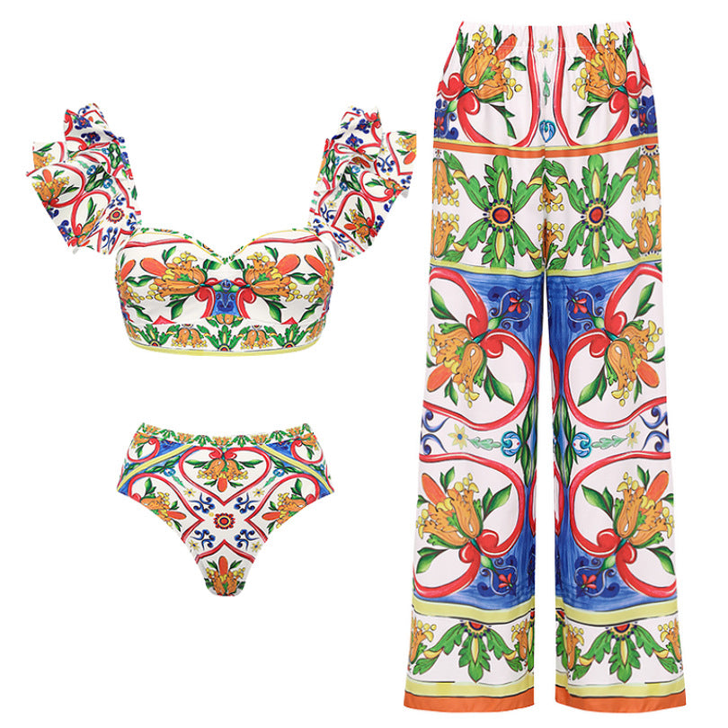 Women's Bikini Top and Wrap Skirt Set Mune Fashion