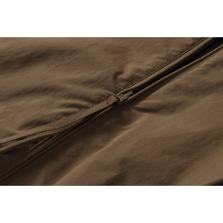 Unisex Short-cut Oversize Boxy Blouson with High Stand-up Collar, Curved Pocket Design and Elastic Hem Mune Fashion