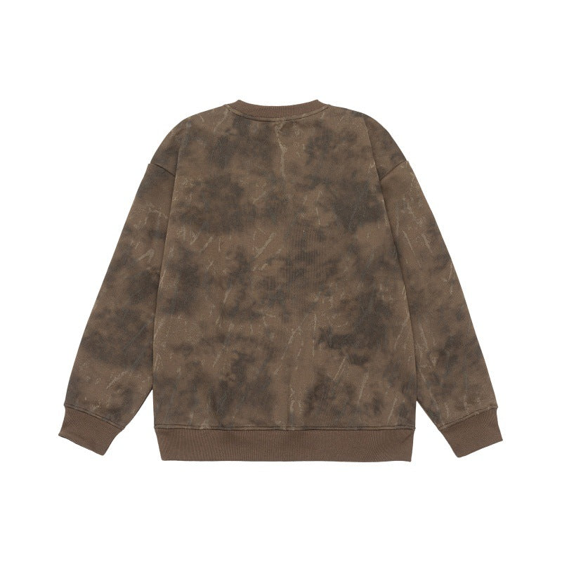 Unisex Oversize Sweatshirt with Vintage Camouflage Look and Ribbed Cuffs Mune Fashion