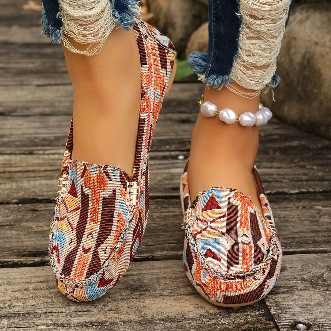 Women's nan light moccasins with textured imitation leather look, padded comfort insole and slip-resistant rubber sole Mune Fashion