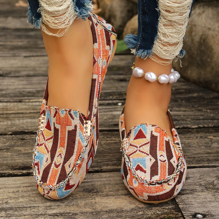 Women's nan light moccasins with textured imitation leather look, padded comfort insole and slip-resistant rubber sole Mune Fashion