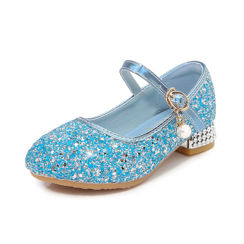 Girls Glittering Mary Jane Ballerinas with Decorative Bow and Pearl Decoration Mune Fashion