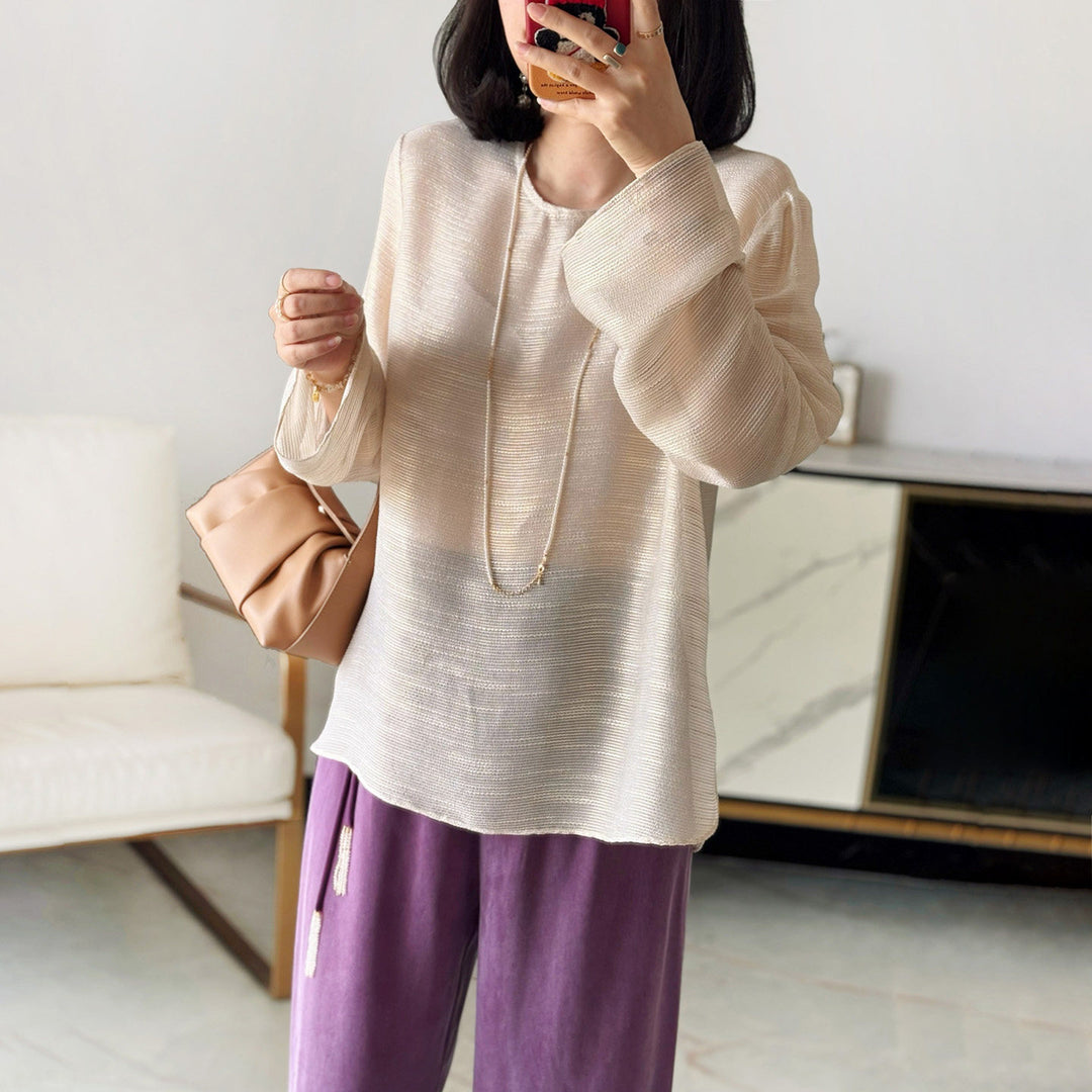 Women Elegant, airy long-sleeve blouse Drune