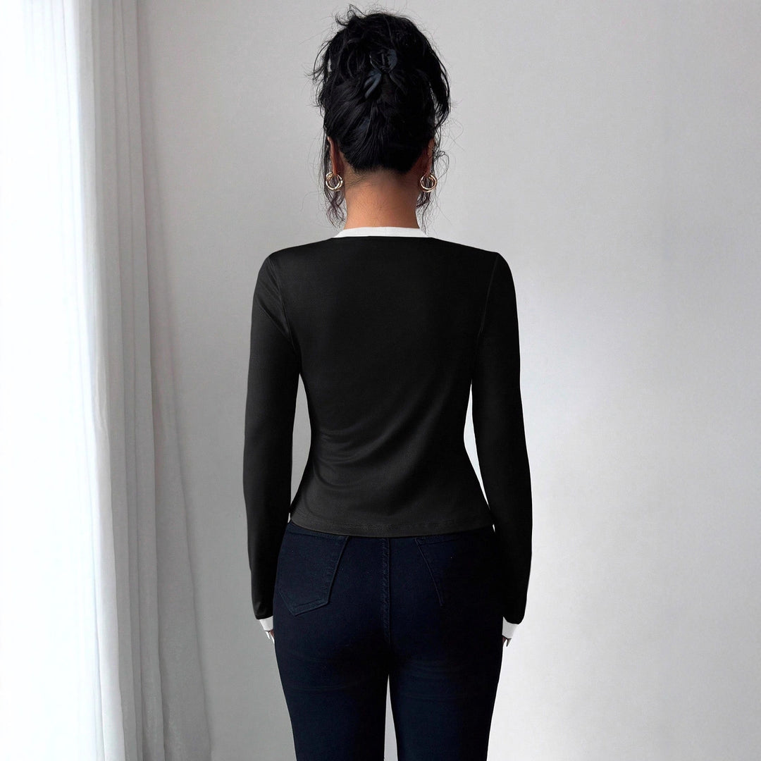 Women's fitted jacket with integrated bustier insert and contrast trim Mune Fashion