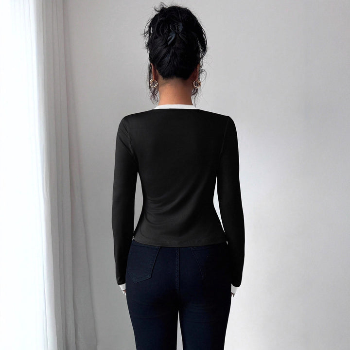 Women's fitted jacket with integrated bustier insert and contrast trim Mune Fashion