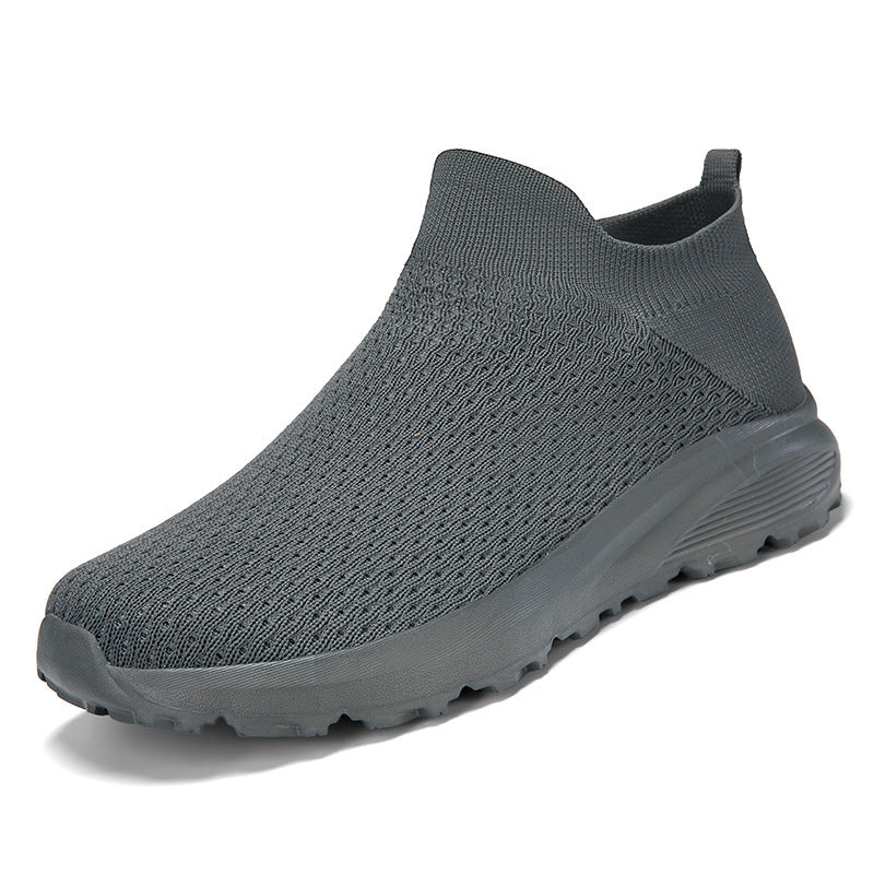 Unisex nan elastic knit slip-on shoe with contoured viscoelastic insole and slip-resistant shock-absorbing outsole Mune Fashion