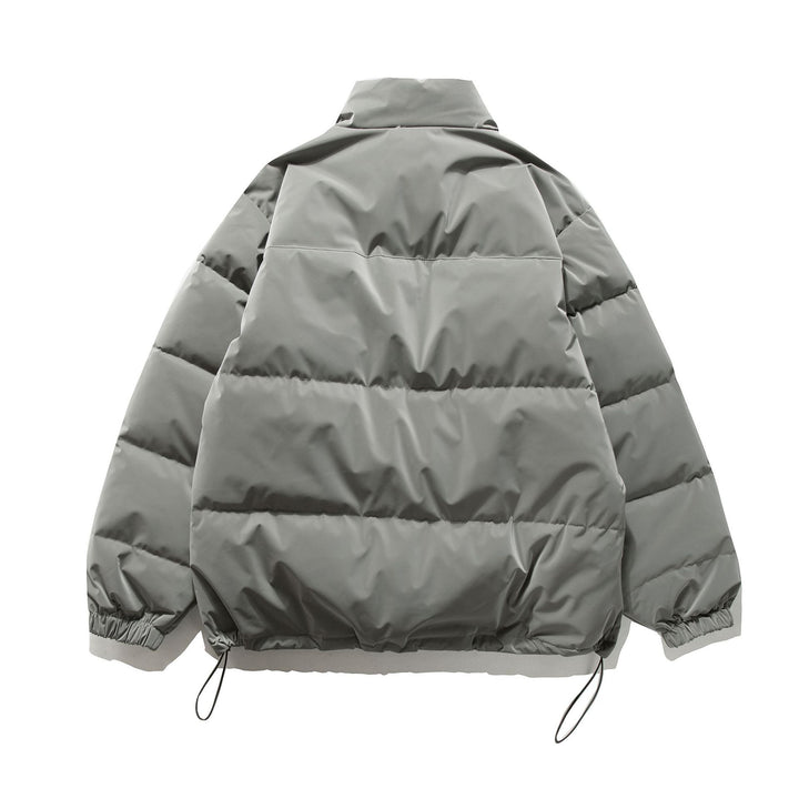 Unisex Short Oversized Quilted Puffer with High Stand-Up Collar and Drawstring Mune Fashion