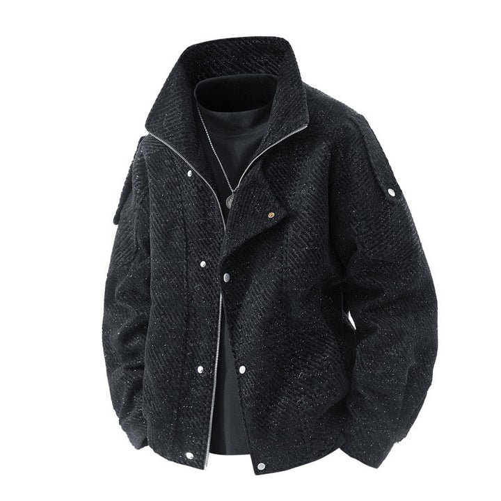 Ladies Fashion Quilted Jacket with High Collar Mune Fashion