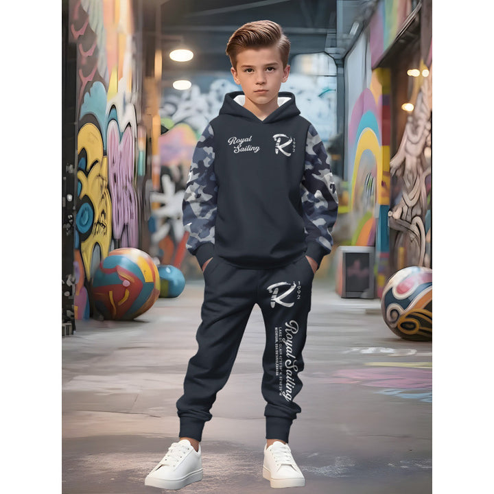 Unisex nan children's jogging suit with hoodie and detailed car print Mune Fashion