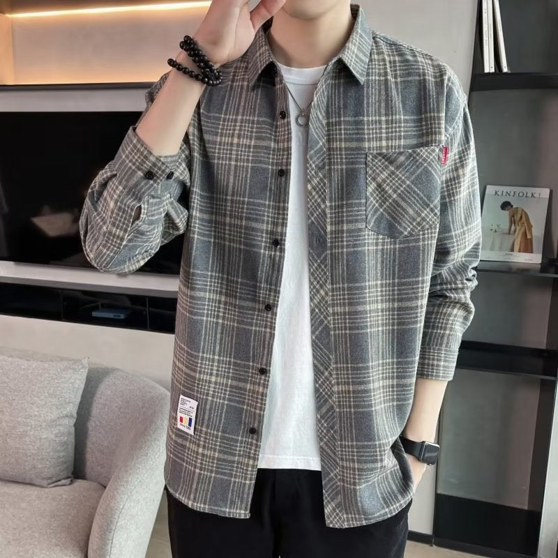 Men's Checked Flannel Shirt Mune Fashion