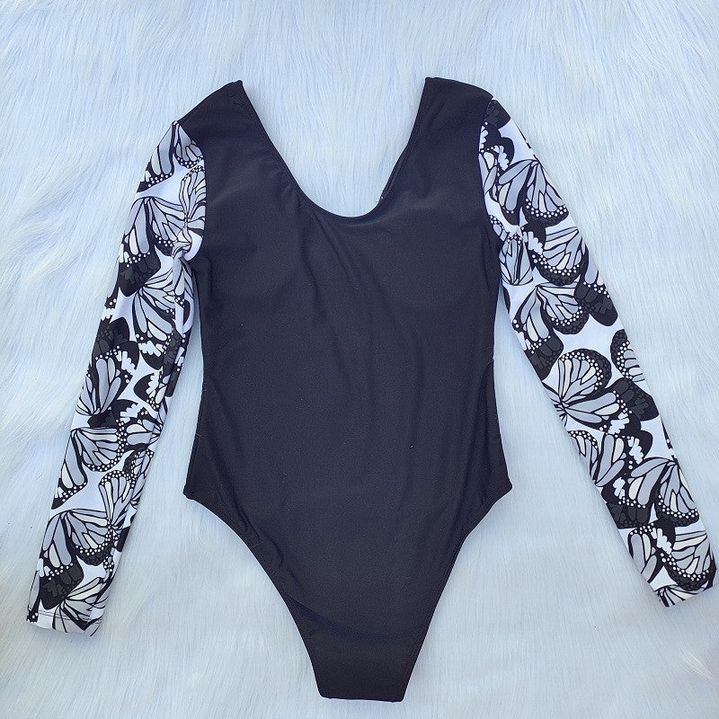Women's Long Sleeve Swimsuit with Fashionable Butterfly Design Mune Fashion