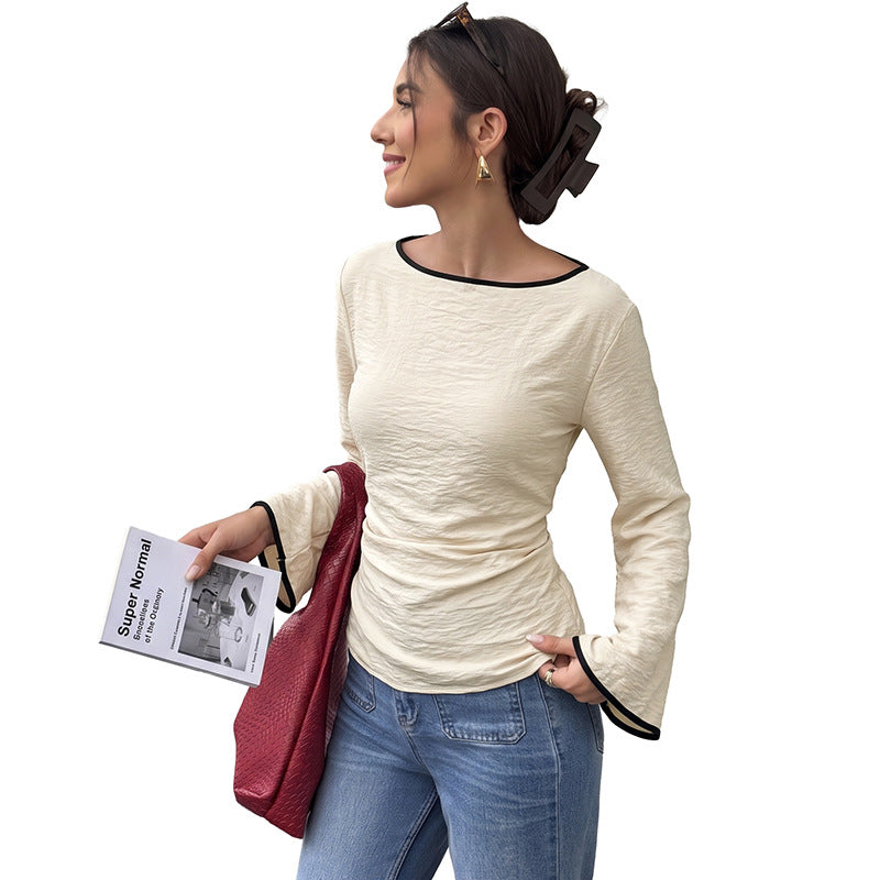 Ladies Elegant Long Sleeve Top with Ruffled Sleeves Mune Fashion