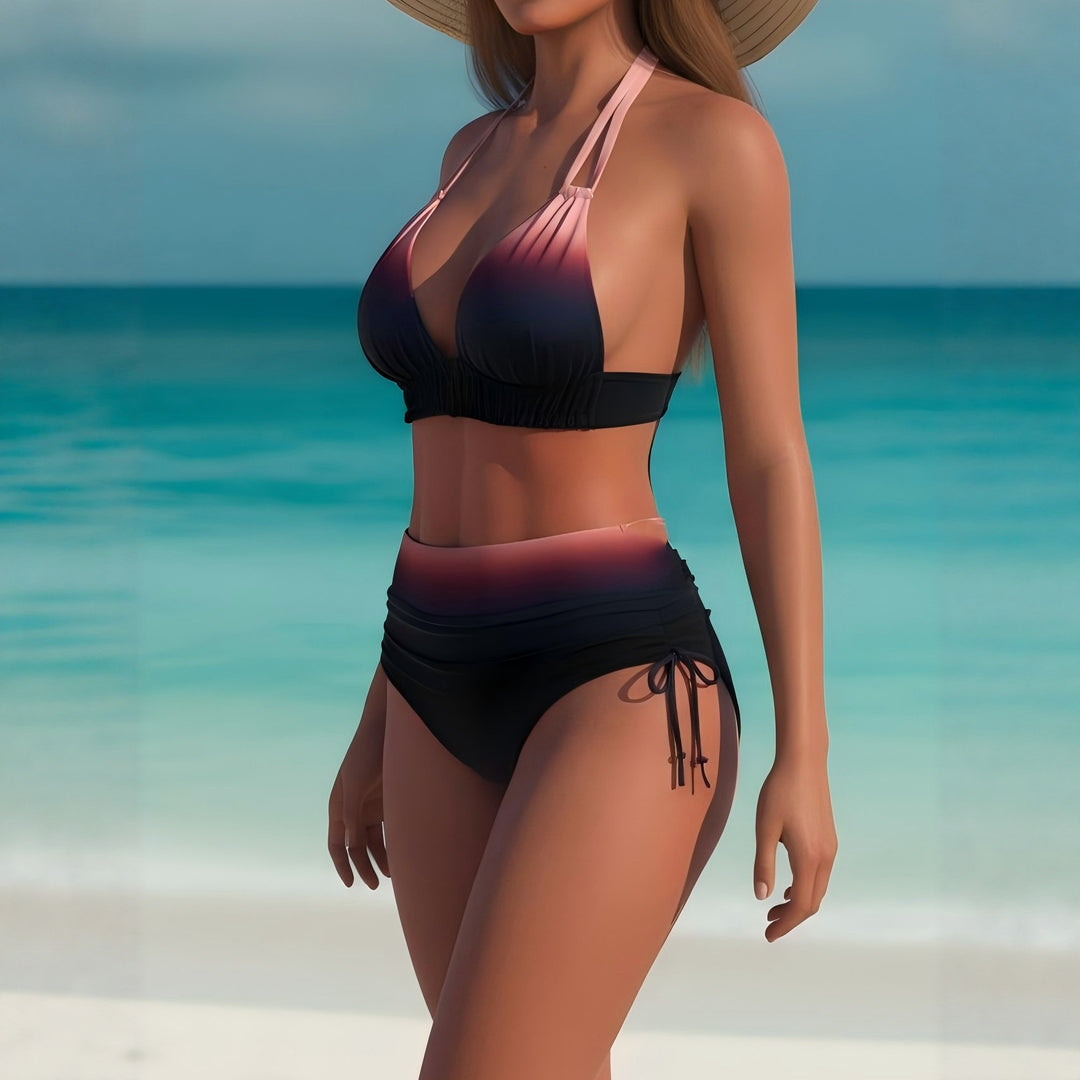 Women High-Cut Triangle Bikini with Adjustable Straps Mune Fashion