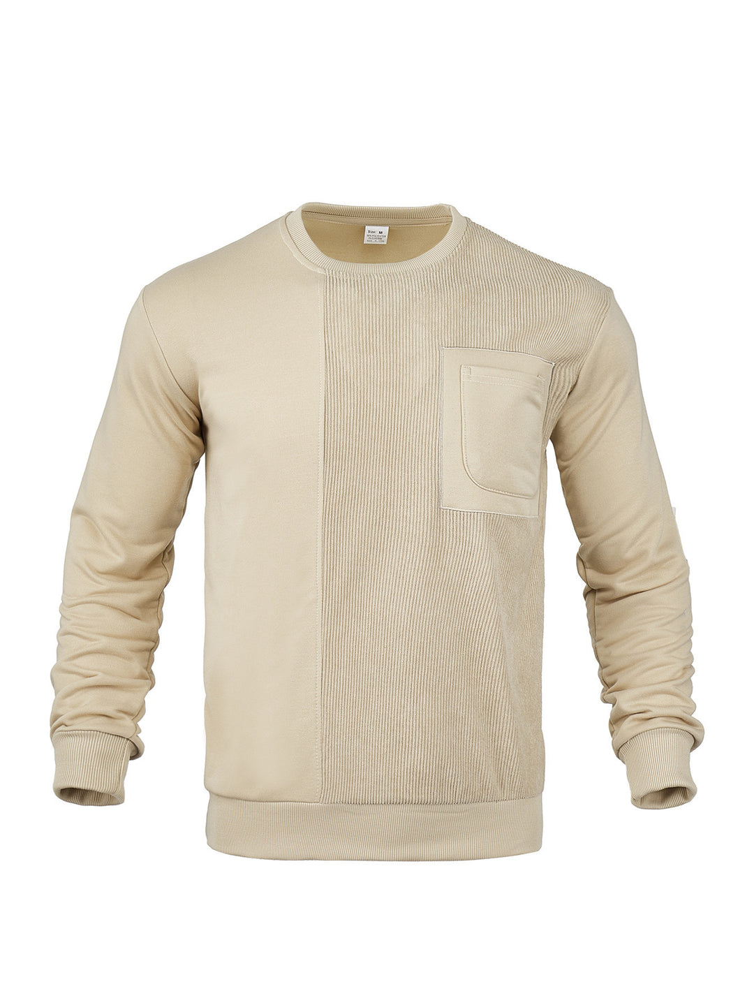 Men's Long Sleeve Textured Sweatshirt with Chest Pocket and Rib Detail Mune Fashion