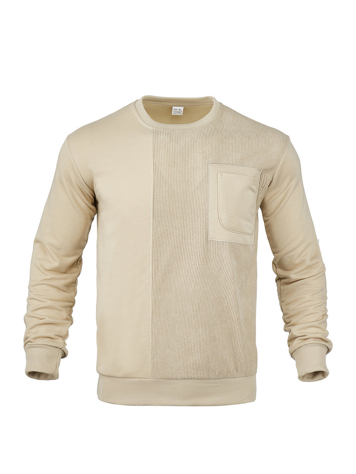 Men's Long Sleeve Textured Sweatshirt with Chest Pocket and Rib Detail Mune Fashion