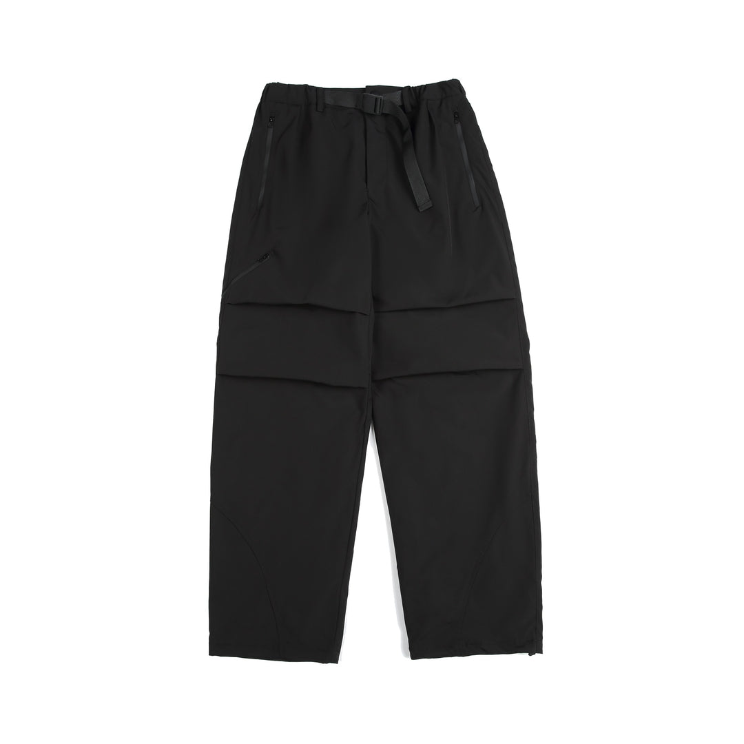 Unisex Technical Cargo Capri Pants with Elastic Waistband, Integrated Belt and Waterproof Zippers Mune Fashion