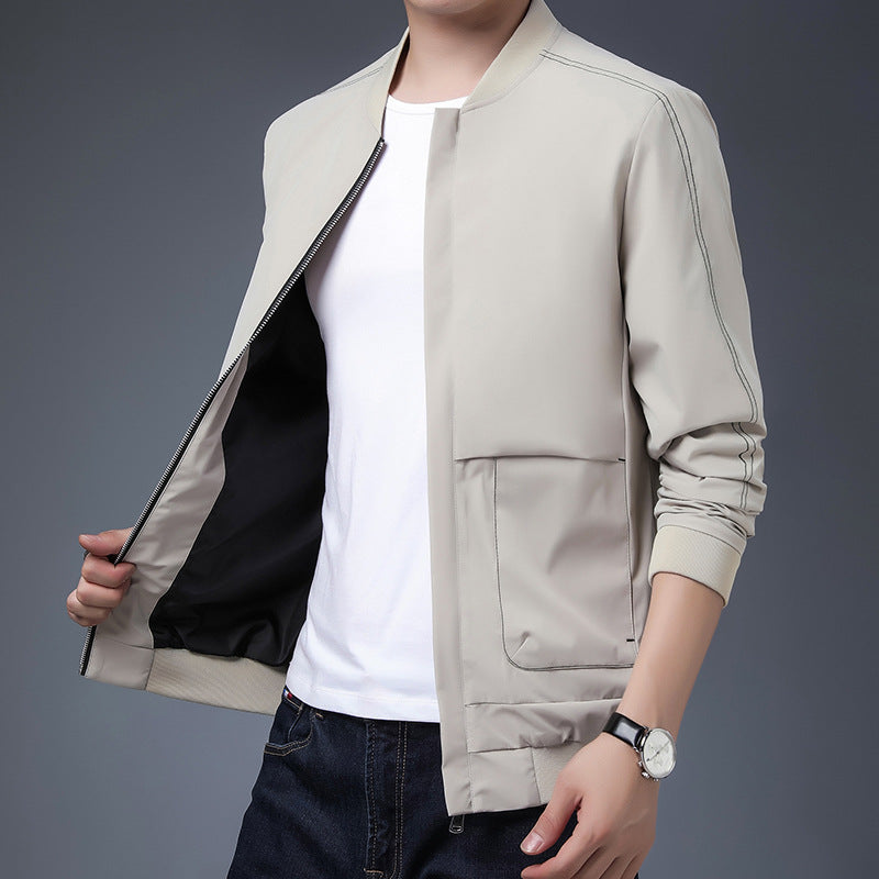 Men's lightweight bomber jacket with contrast seams, zipper and ribbed cuffs Mune Fashion