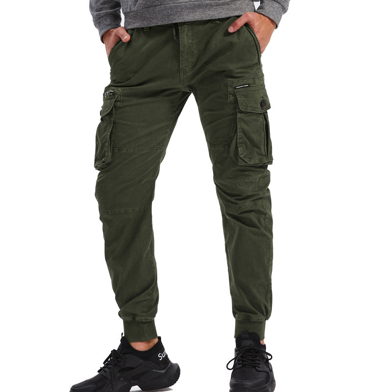 Men's Cargo Jogging Pants with Multifunctional Pockets, Elastic Cuffs and Tapered Fit Mune Fashion