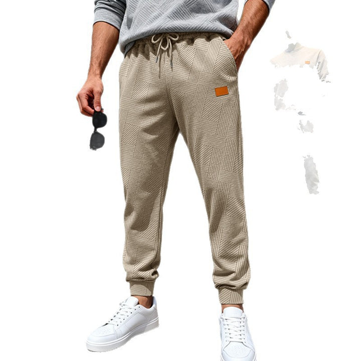 Men's quilted joggers with geometric texture pattern Mune Fashion
