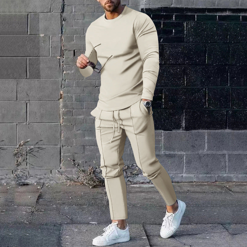 Men's athletic long sleeve and seam detail jogging pants set with slim fit Mune Fashion